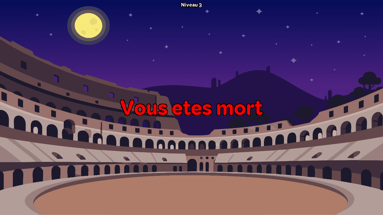Écran de jeu quand on meurt Écran de jeu quand on meurt